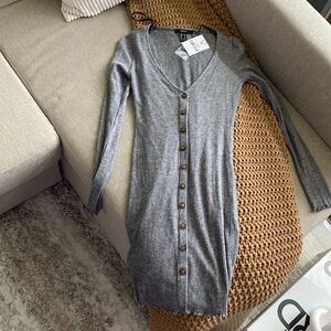 Ribbed Button Dress